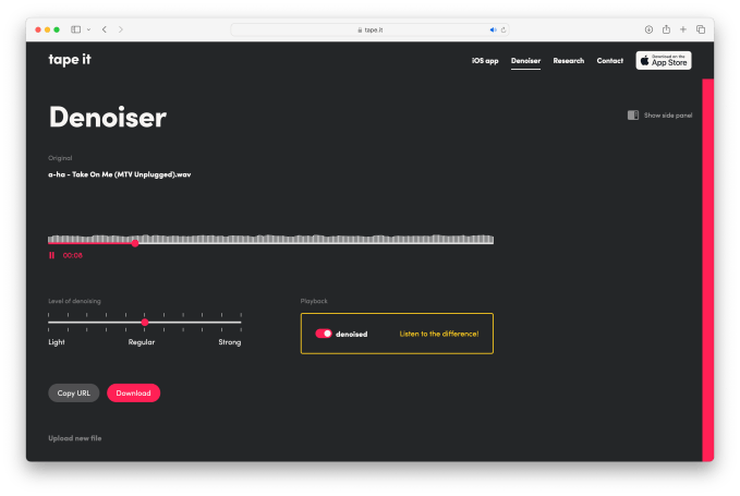 Tape It’s software for musicians aims to deliver studio-quality noise reduction via AI