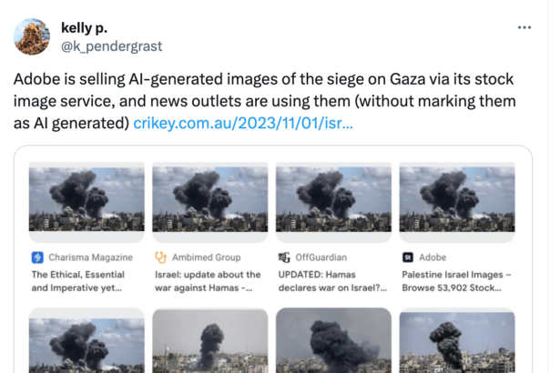 Adobe responds to controversy over AI-generated images of Gaza explosion