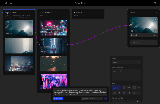 Morph Studio lets you make flims using Stability AI-generated clips