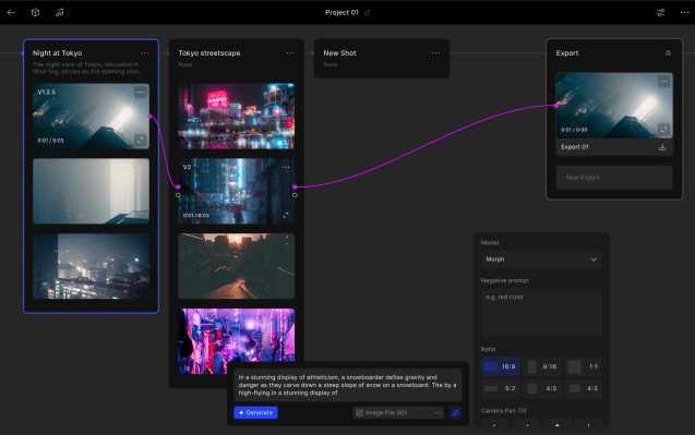 Morph Studio lets you make flims using Stability AI-generated clips