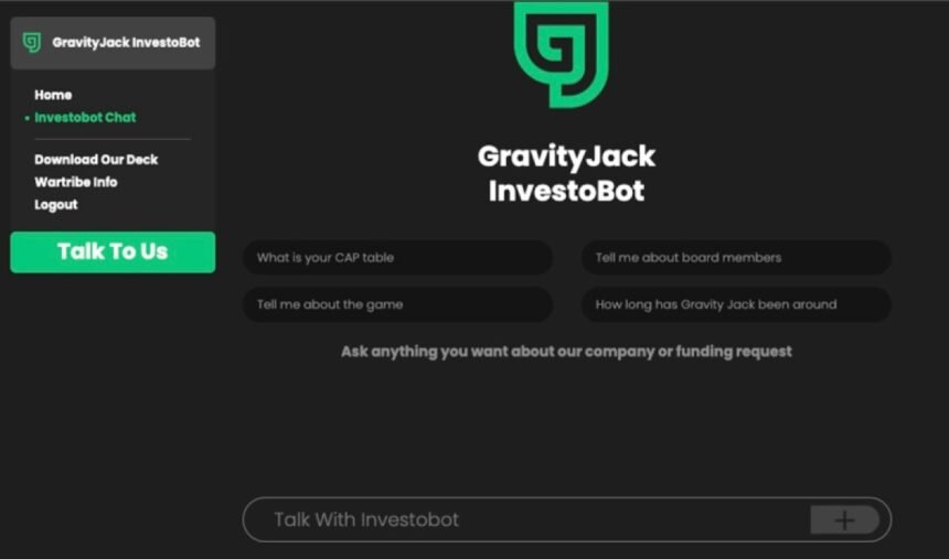 Gravity Jack unveils Investobot as a chatbot to help raise its next funding round