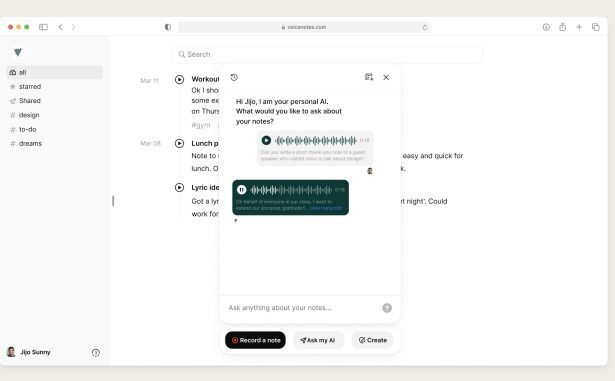 Buymeacoffee’s founder has built an AI-powered voice note app