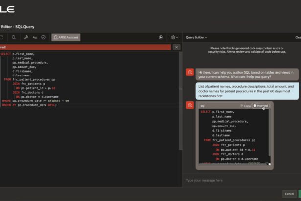 Oracle APEX receives AI infusion to help build enterprise apps