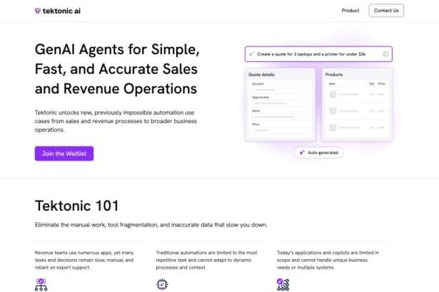 Tektonic AI raises M to build GenAI agents for automating business operations